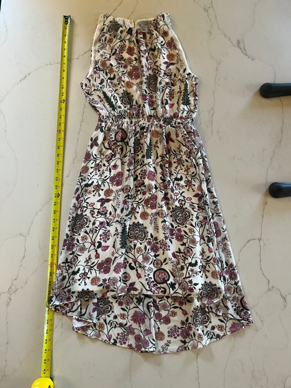 H&M Floral High-Low Sleeveless Chiffon Dress